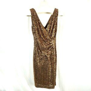 Lauren Ralph Lauren Dress Gold Full Sequin   Y1461